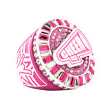 Cheer26 Pink All Stones Ring