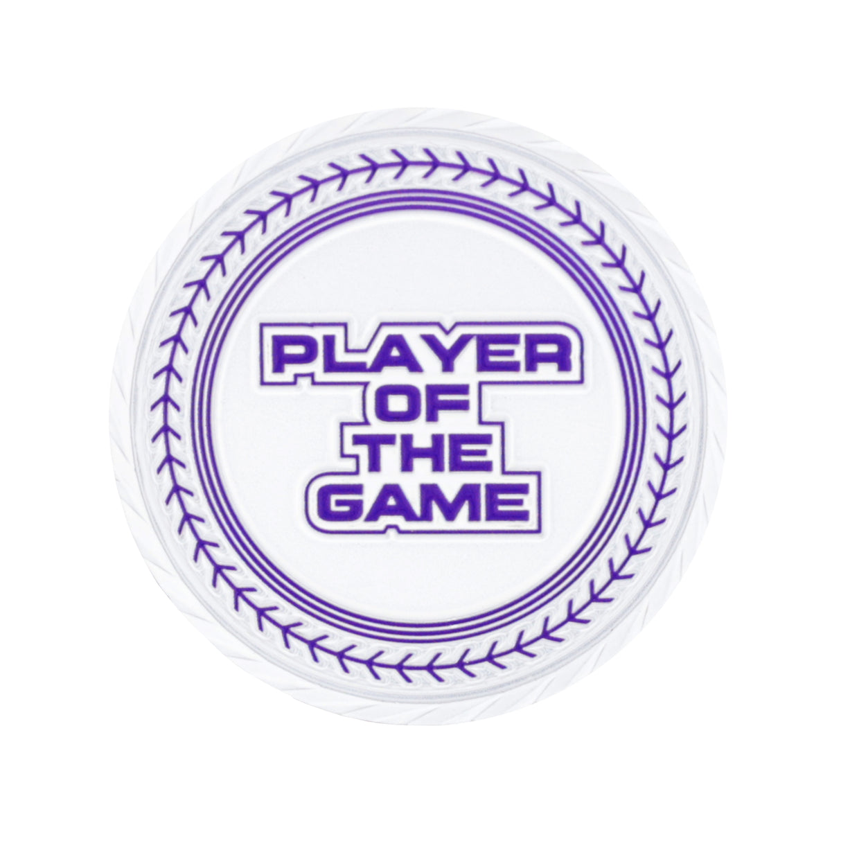 GEN2 2" Purple&White Player Of The Game Coin