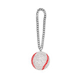 Baseball/Softball Stone Chain White/Clear/Red