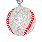 Baseball/Softball Stone Chain White/Clear/Red