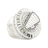 Cheer26 White&Silver 2 All Stones Ring