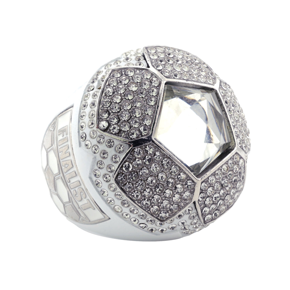 Soccer25 White&Silver Finalist Ring