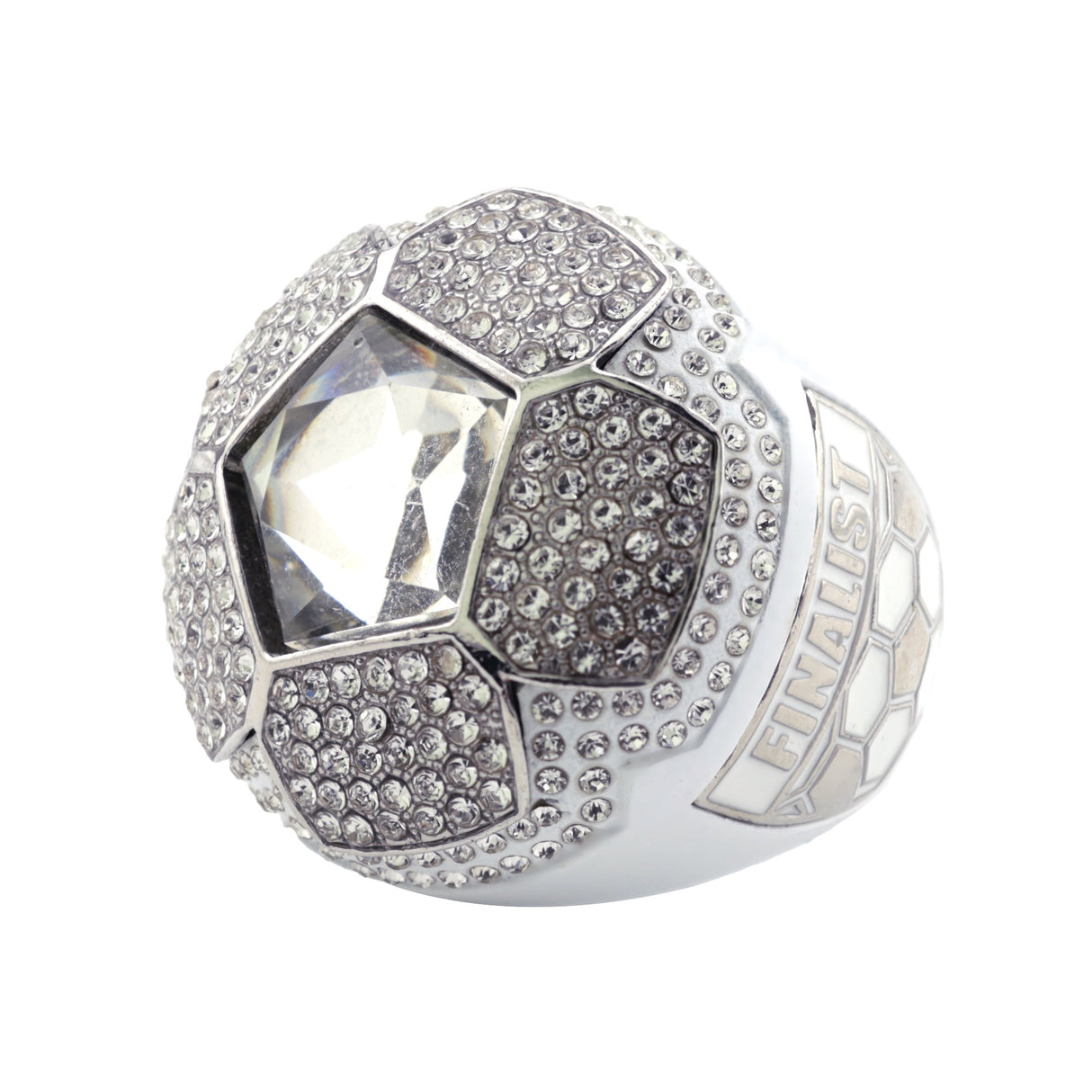 Soccer25 White&Silver Finalist Ring