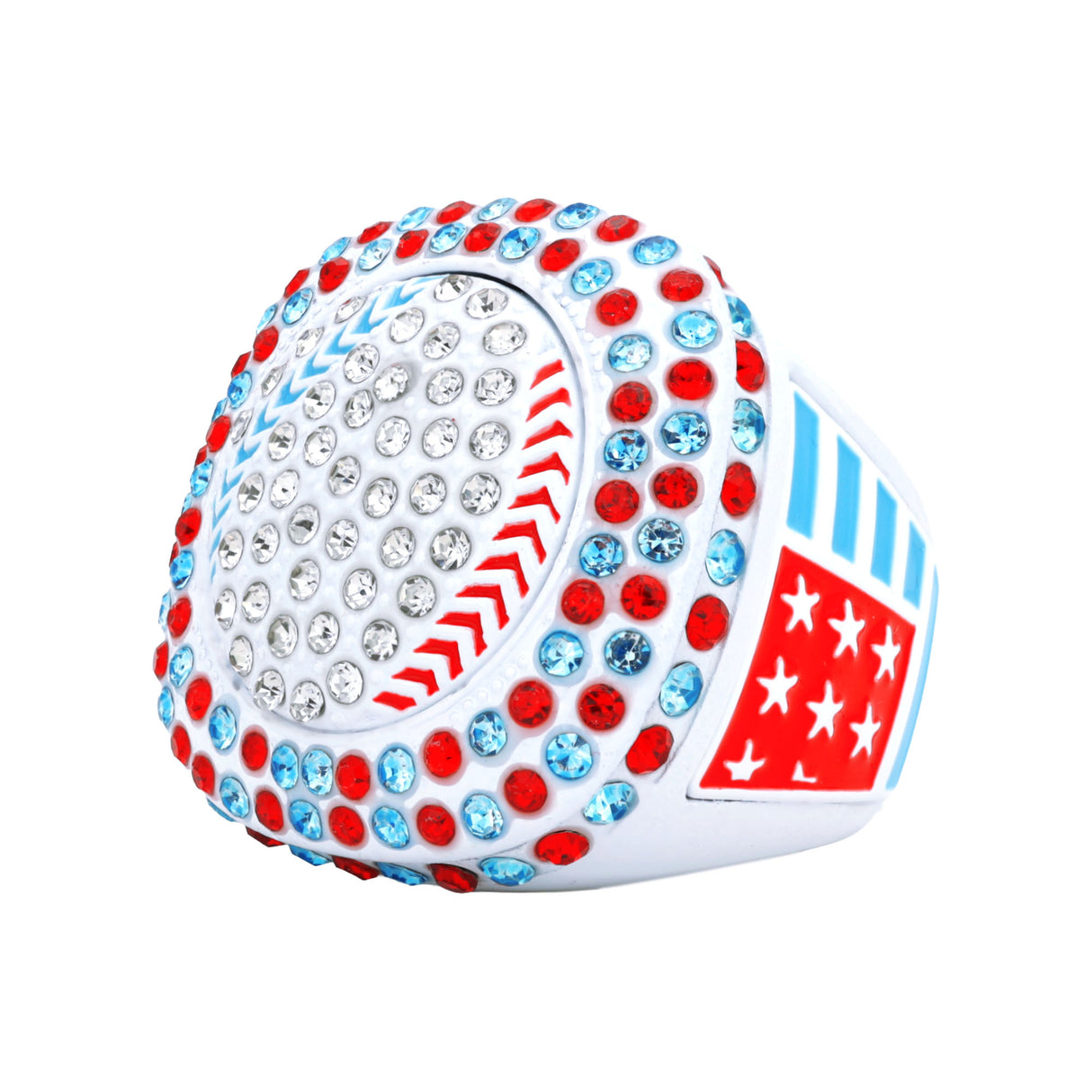 GEN25A Red/White/Blue All Stones Ring