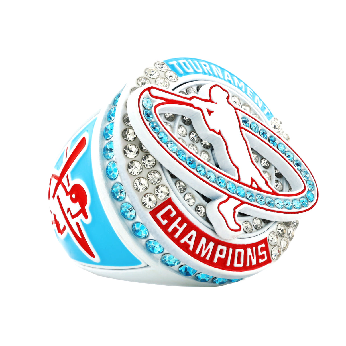 GEN26C Baseball Red&White&Blue 2 Tournament Champions Ring