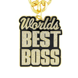 World's Best Boss Gold Stone Chain