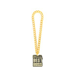 World's Best Boss Gold Stone Chain