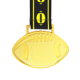 MED27 4'' Gold/Black&Yellow Football Medal