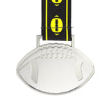 MED27 4'' Silver/Black&Yellow Football Medal