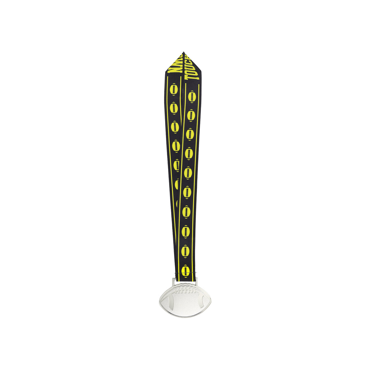 MED27 4'' Silver/Black&Yellow Football Medal